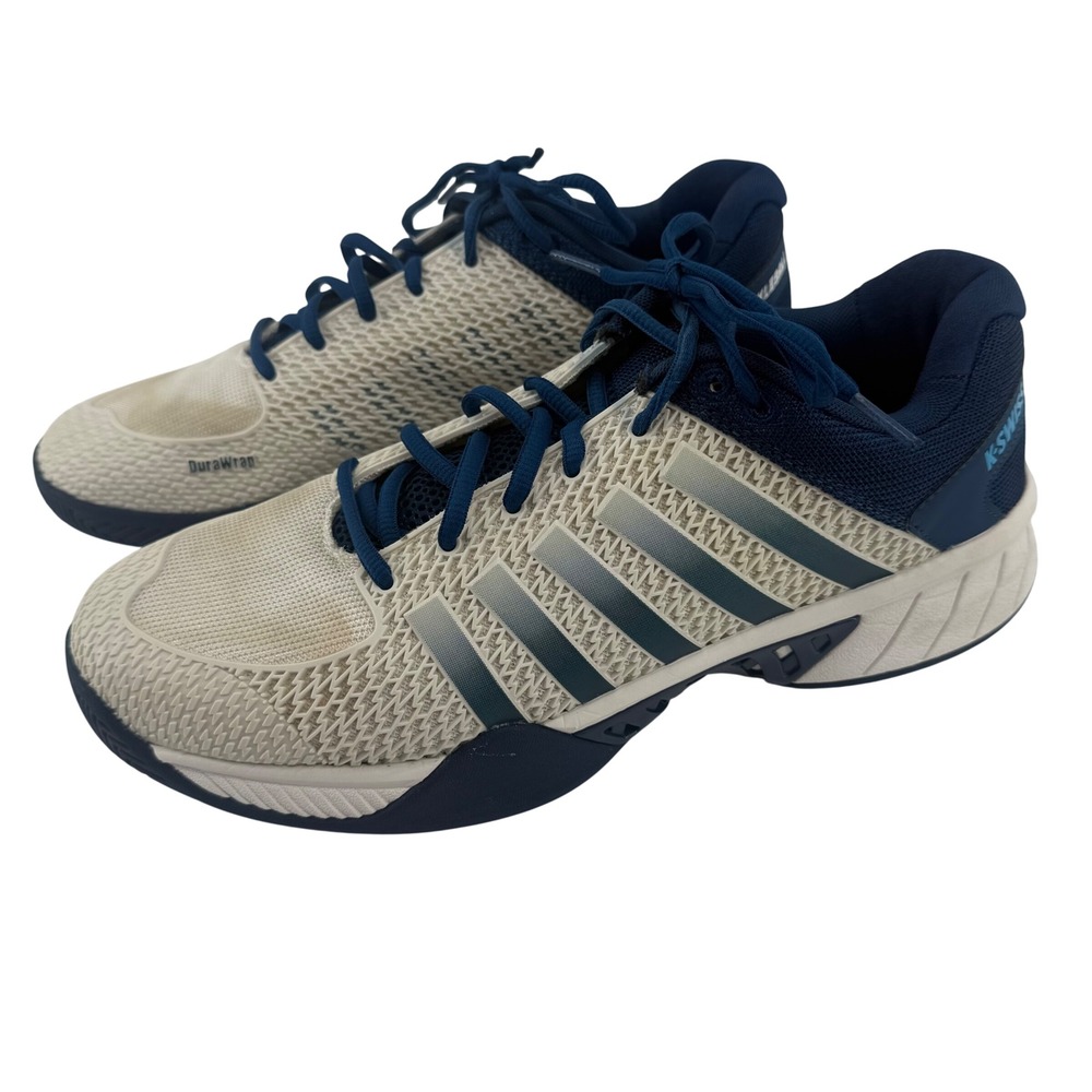 K-Swiss‎ Mens Pickleball Shoes Tennis Sneakers Size 10 White Blue DuraWrap